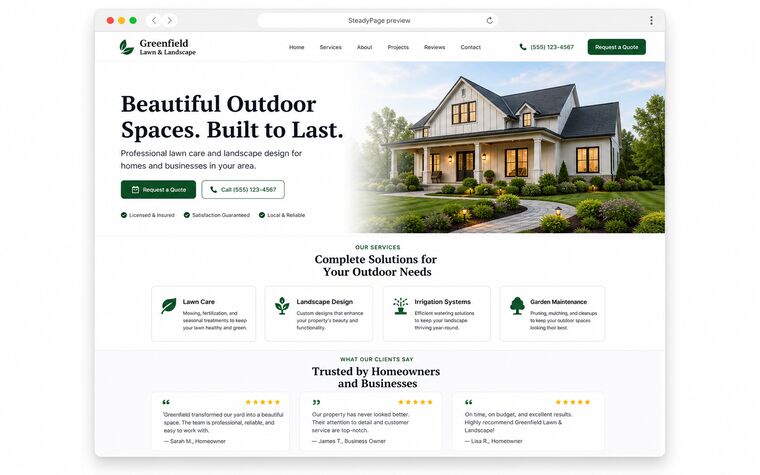 Preview of a rebuilt local business website